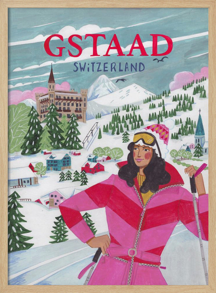 Reisposter Vrouw in Gstaad, Zwitserland | Poster