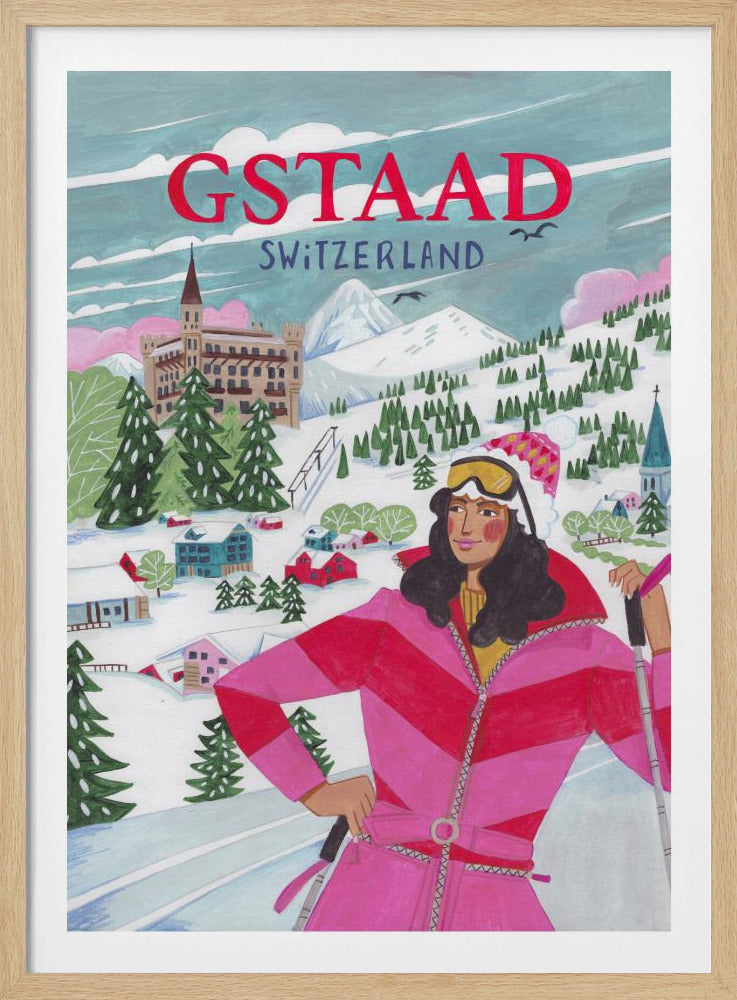 Reisposter Vrouw in Gstaad, Zwitserland | Poster