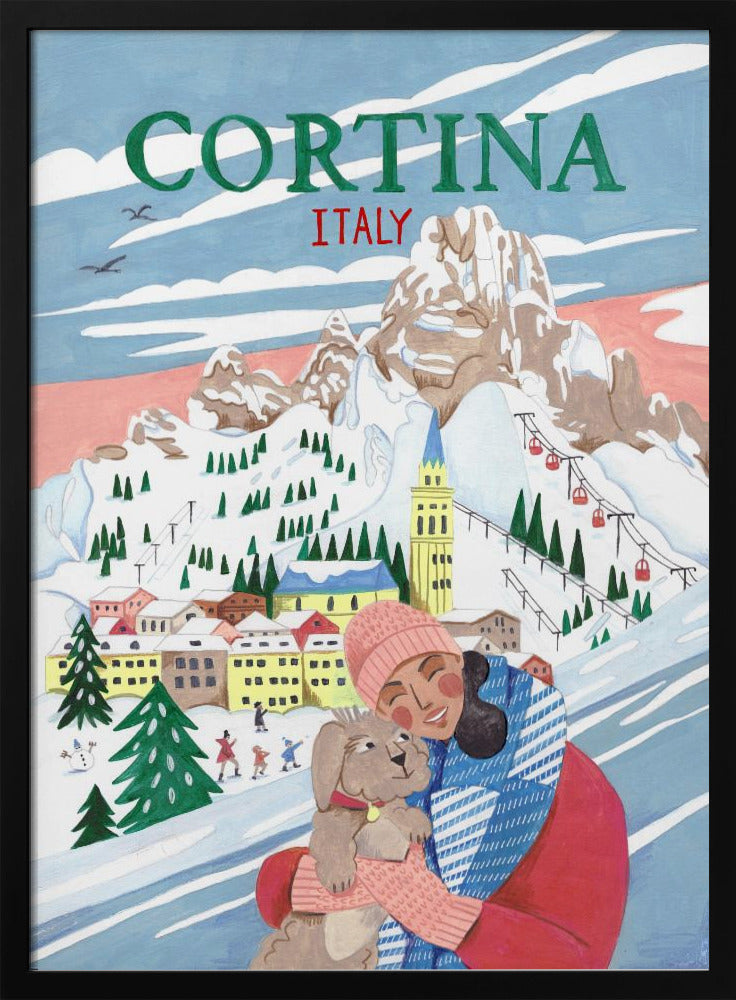 Reisposter Vrouw in Cortina, Italië | Poster