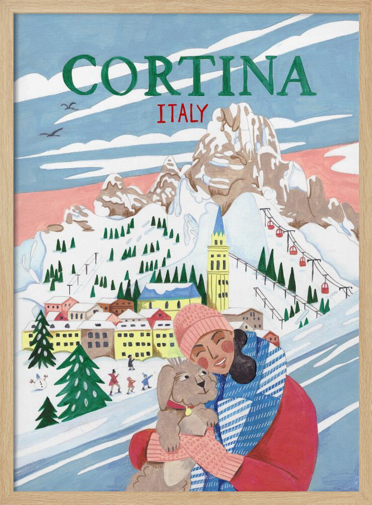 Reisposter Vrouw in Cortina, Italië | Poster