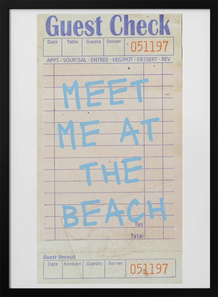 Ontmoet me op het strand Blauw | Poster