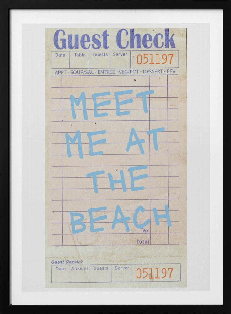 Ontmoet me op het strand Blauw | Poster