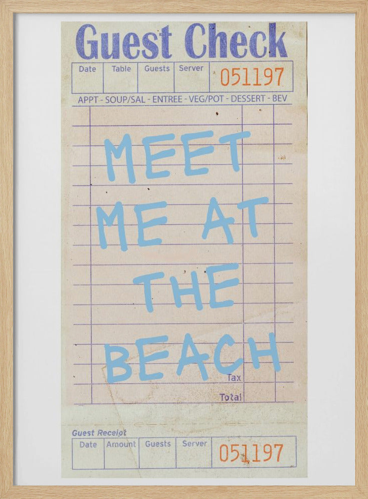 Ontmoet me op het strand Blauw | Poster