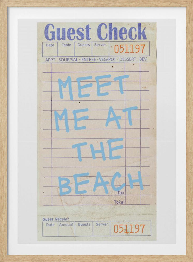 Ontmoet me op het strand Blauw | Poster