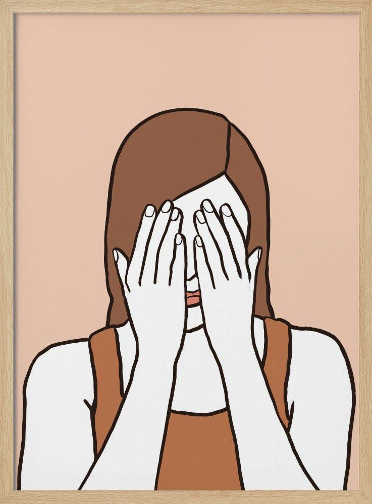 Verlegen vrouw | Poster