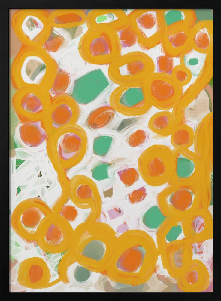 Oranje en groene cirkels | Poster