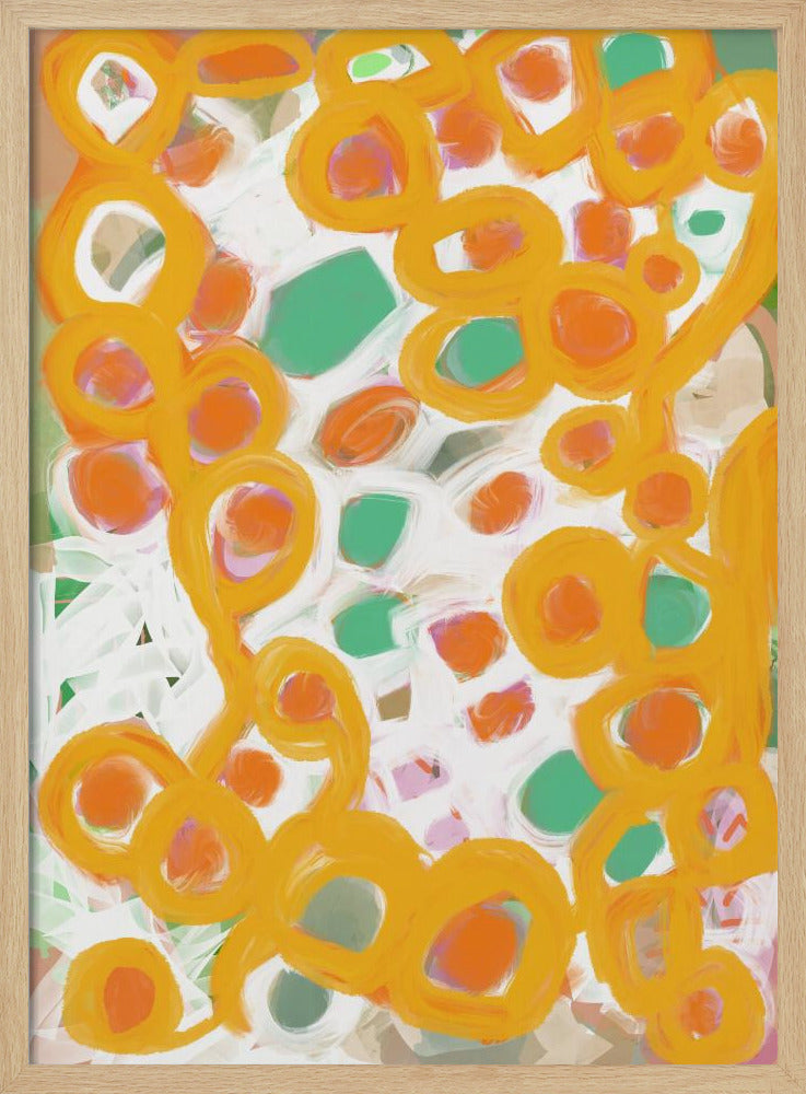 Oranje en groene cirkels | Poster