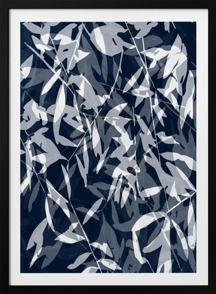 Marineblauwe witte bamboe 3 | Poster