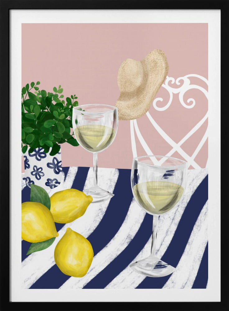 Witte wijn voor twee | Poster