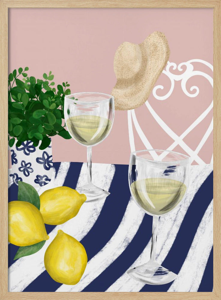 Witte wijn voor twee | Poster