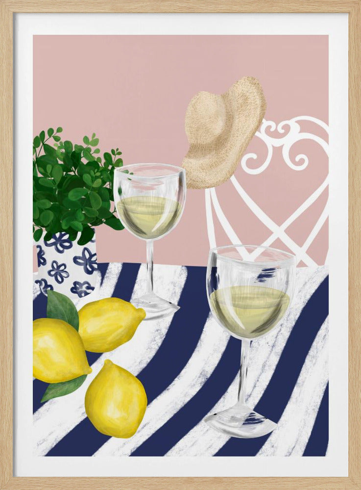 Witte wijn voor twee | Poster