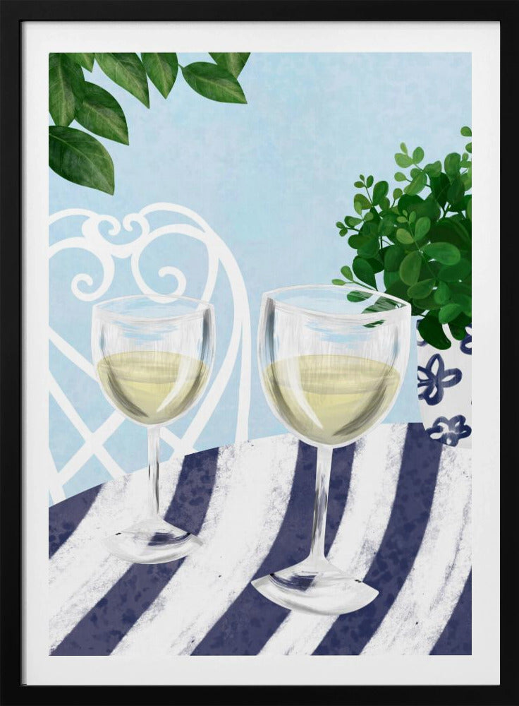 Witte wijn onder de boom | Poster