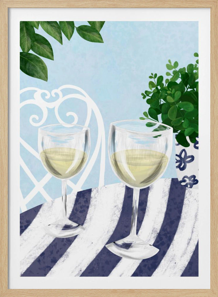 Witte wijn onder de boom | Poster