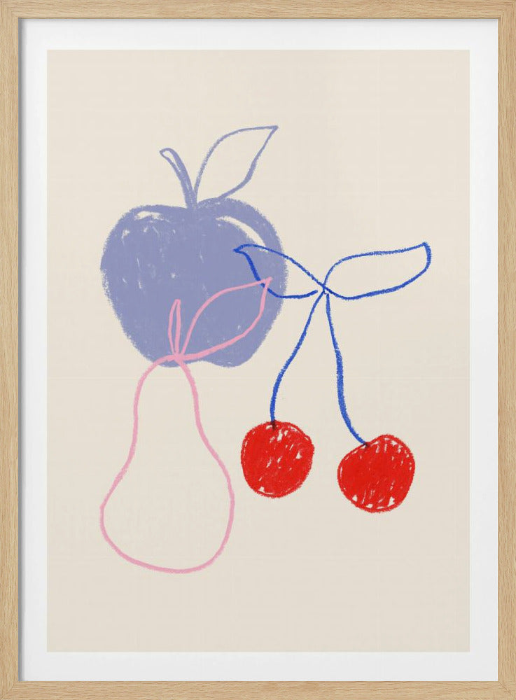 Appel, kers en peer | Poster