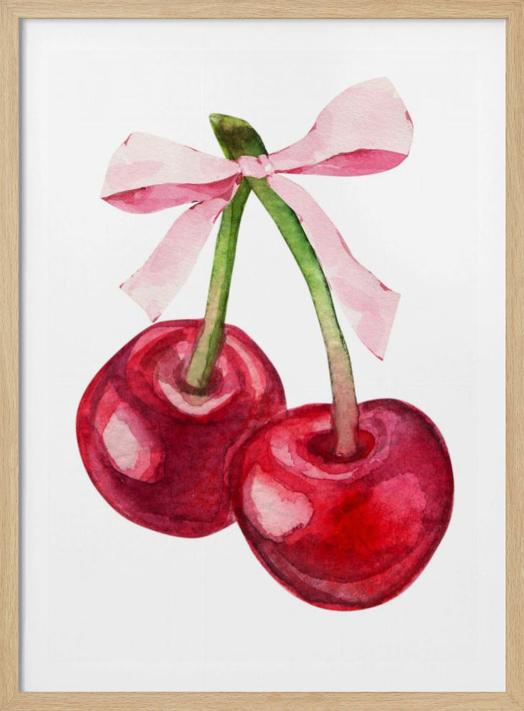 Rode kersenroze strik | Poster