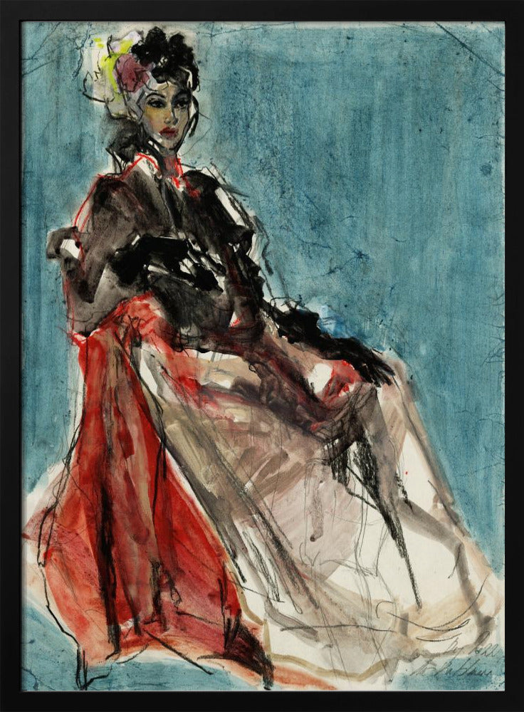 Elegante pose van vrouwenportret | Poster
