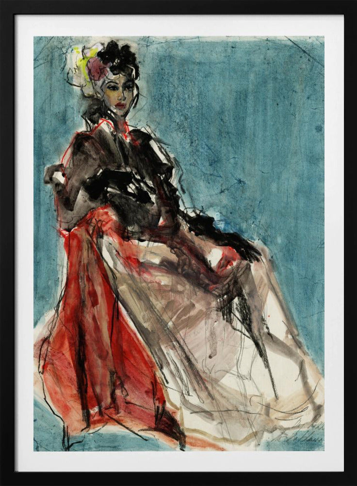 Elegante pose van vrouwenportret | Poster