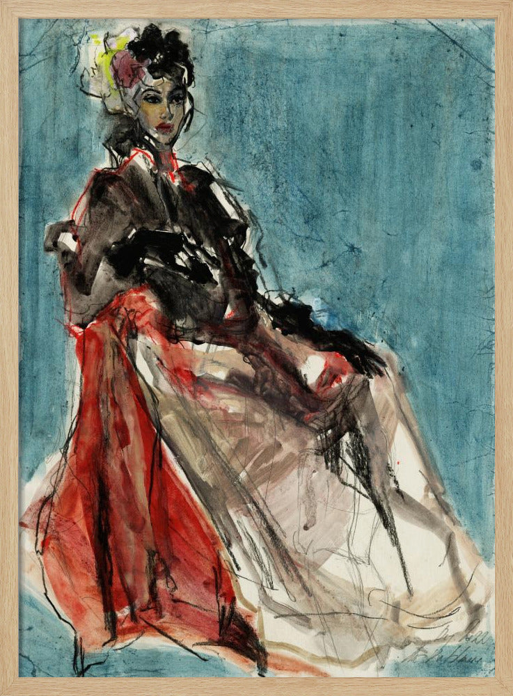 Elegante pose van vrouwenportret | Poster
