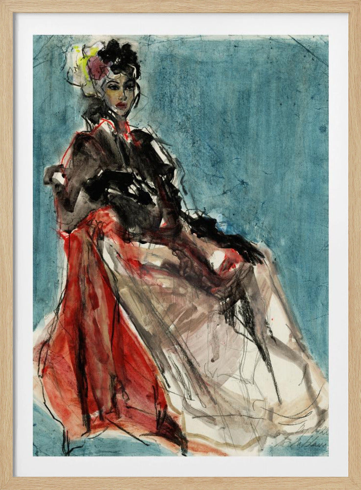 Elegante pose van vrouwenportret | Poster