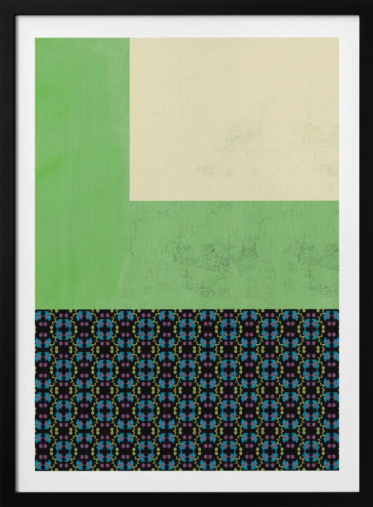 Pastelgroen en nyonya-patrooncollage | Poster