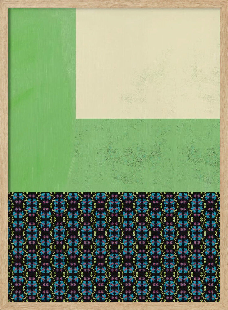 Pastelgroen en nyonya-patrooncollage | Poster