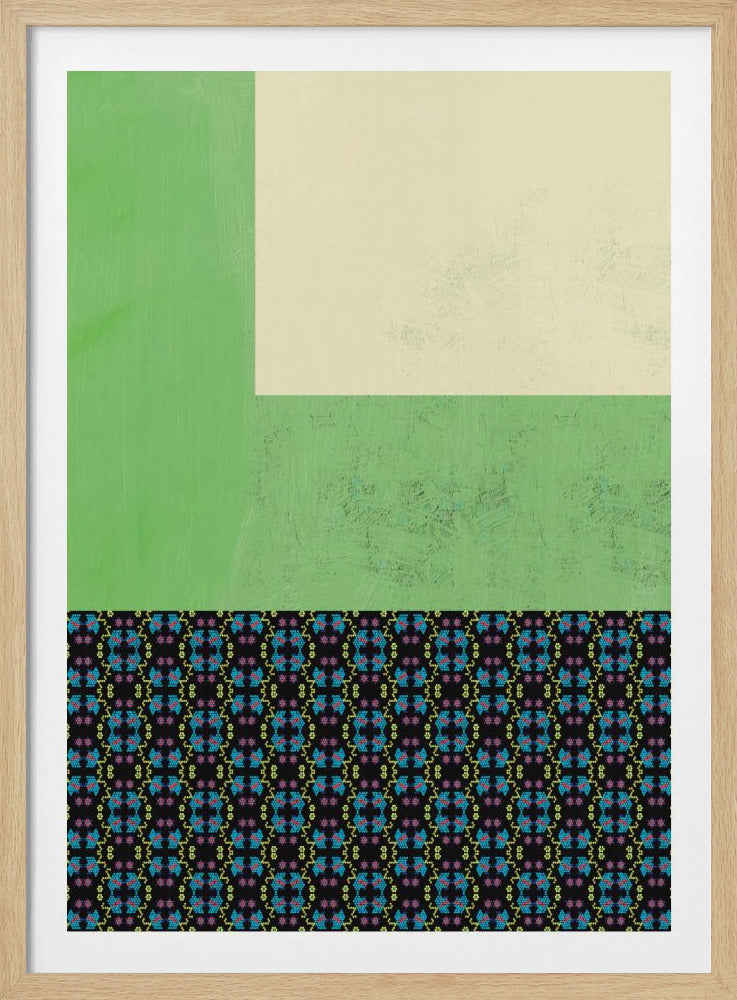 Pastelgroen en nyonya-patrooncollage | Poster