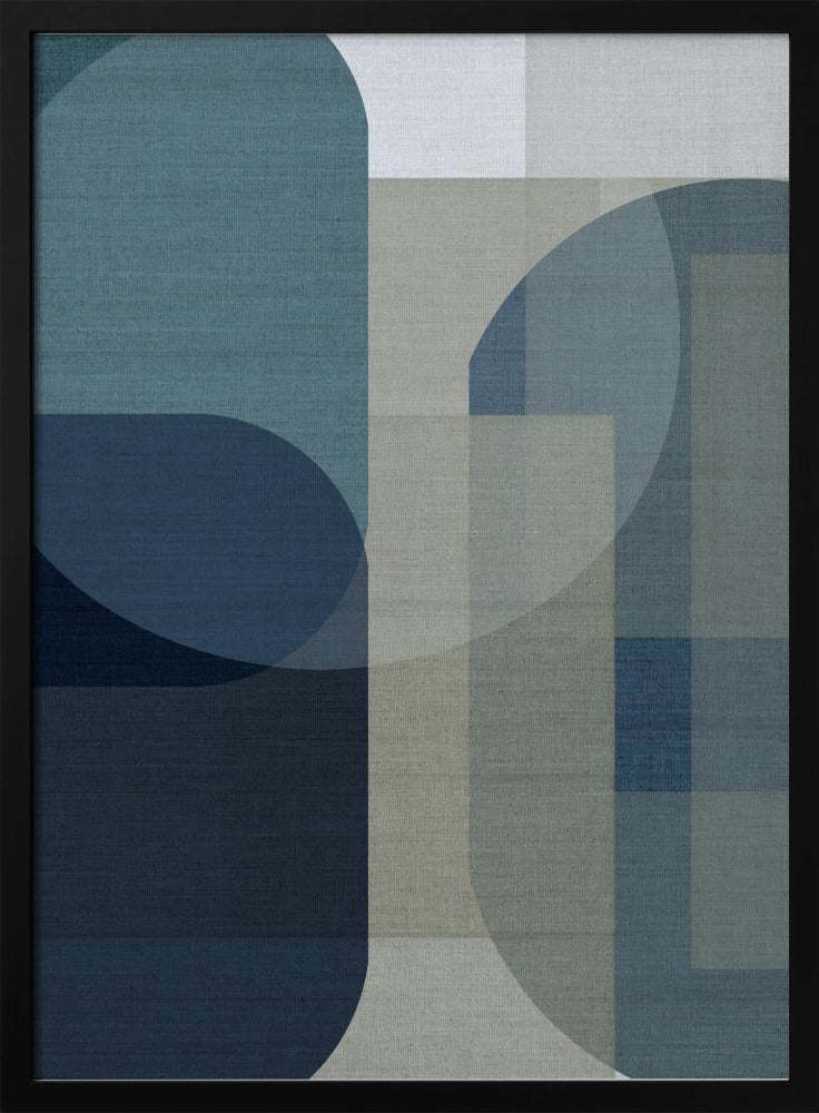 Geweven Blauwe Lagen 1 | Poster