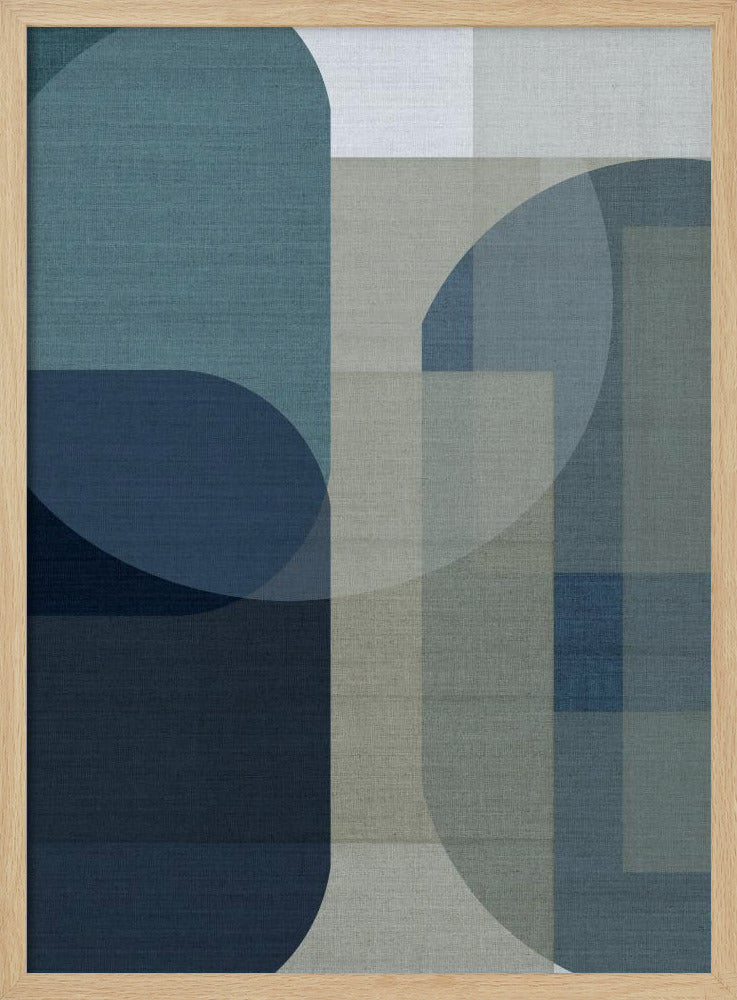 Geweven Blauwe Lagen 1 | Poster