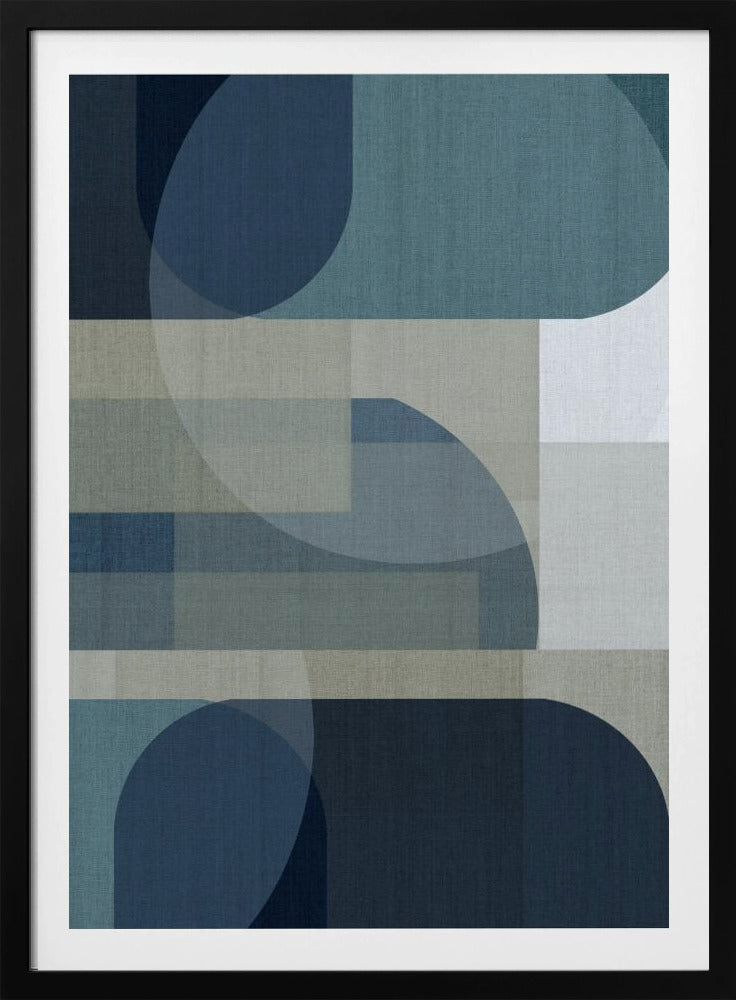 Geweven Blauwe Lagen 4 | Poster