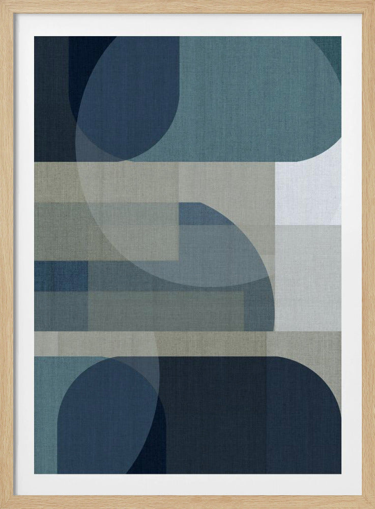 Geweven Blauwe Lagen 4 | Poster
