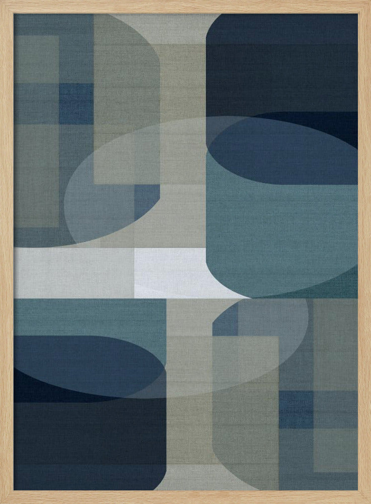 Geweven Blauwe Lagen 5 | Poster