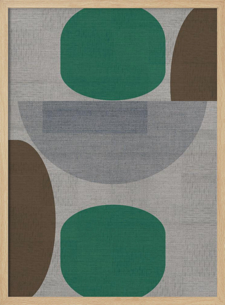 Geweven Groen Bruin Grijs 1 | Poster