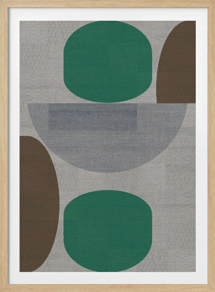 Geweven Groen Bruin Grijs 1 | Poster