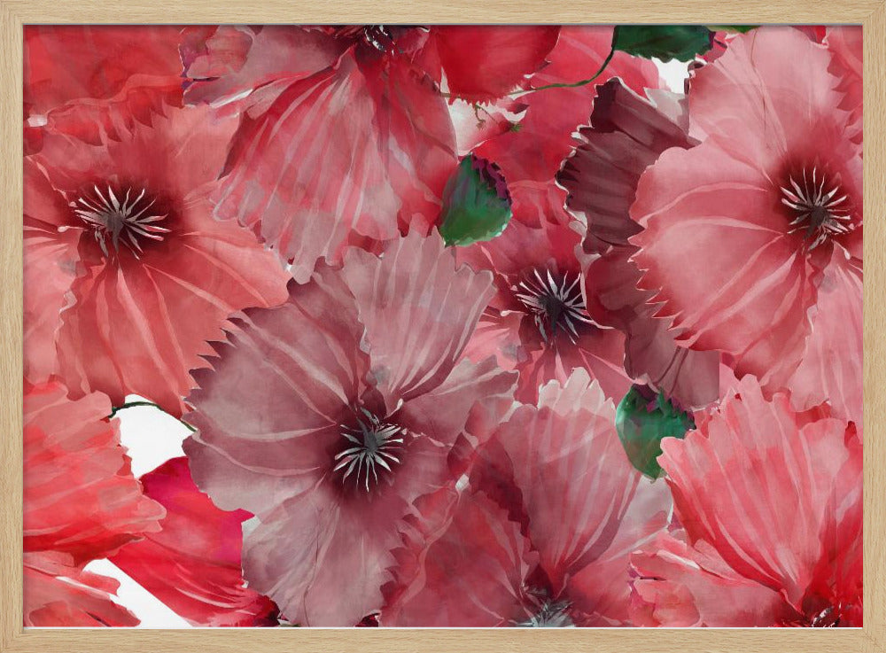 Grote rode bloemen 2 | Poster