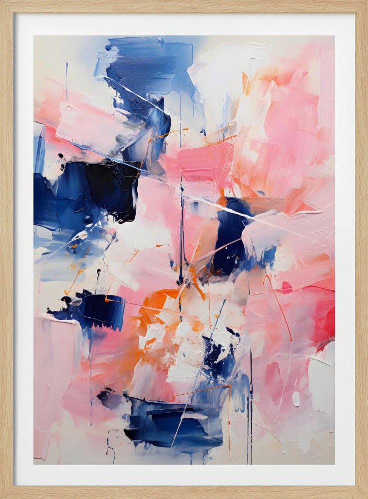 Blush Indigo Abstract Print Tweede 4x | Poster