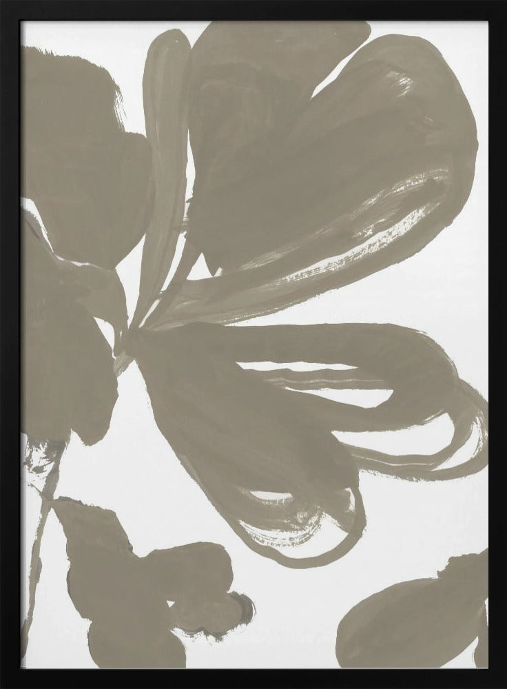 Reuzen Taupe Bloemen 1 | Poster