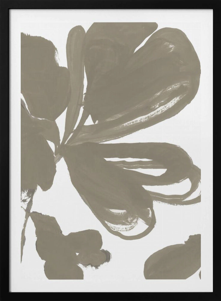 Reuzen Taupe Bloemen 1 | Poster