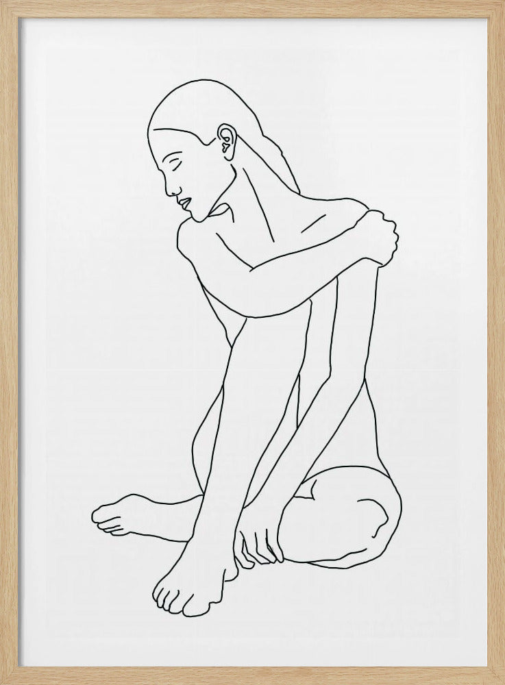 Lijntekening vrouw pose | Poster
