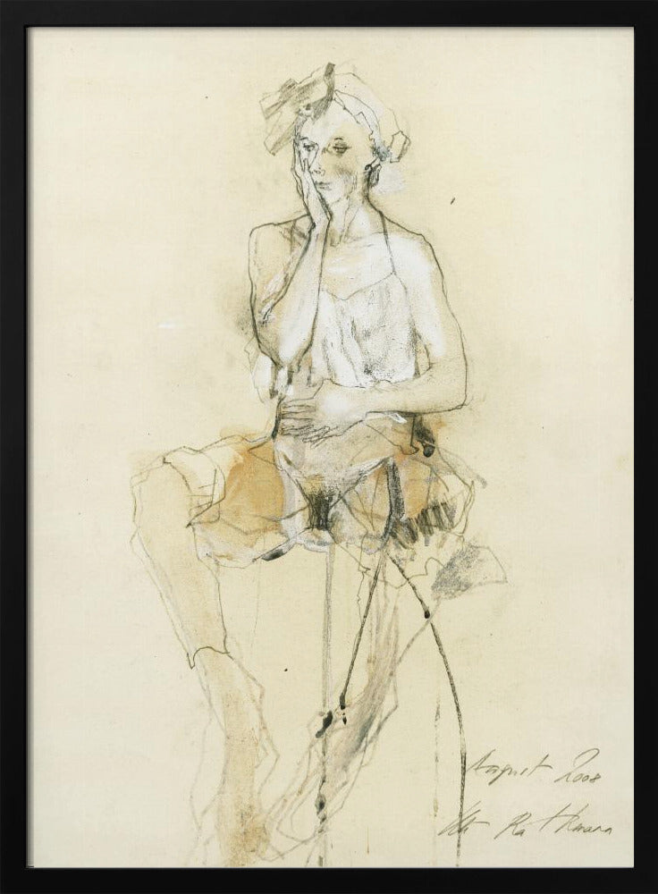 Seated Figure In A Pensive Pose | Poster