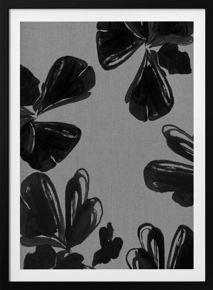 Zwarte bloemen 5 | Poster