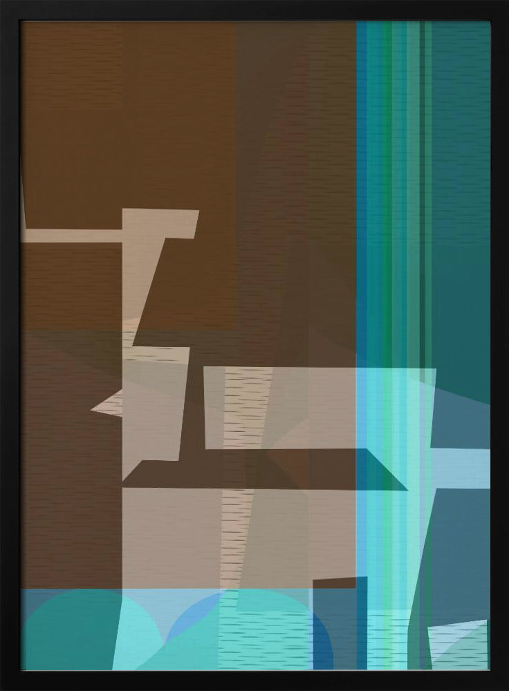 Bruin Blauw Geweven 1 | Poster