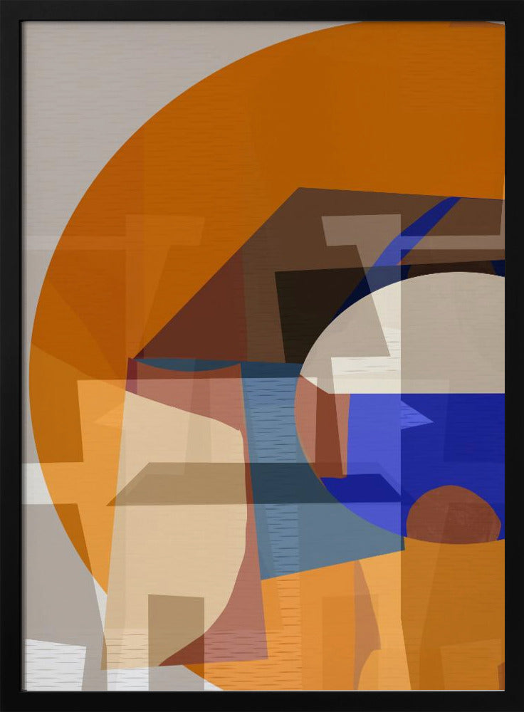 Oranje Blauw Geweven 4 | Poster