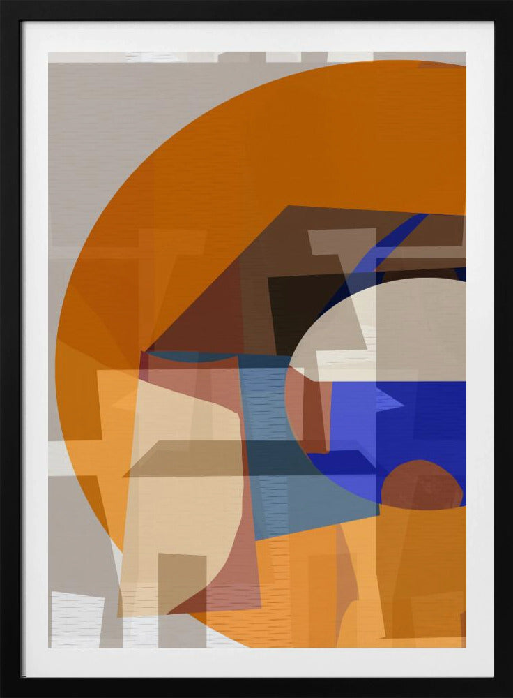Oranje Blauw Geweven 4 | Poster