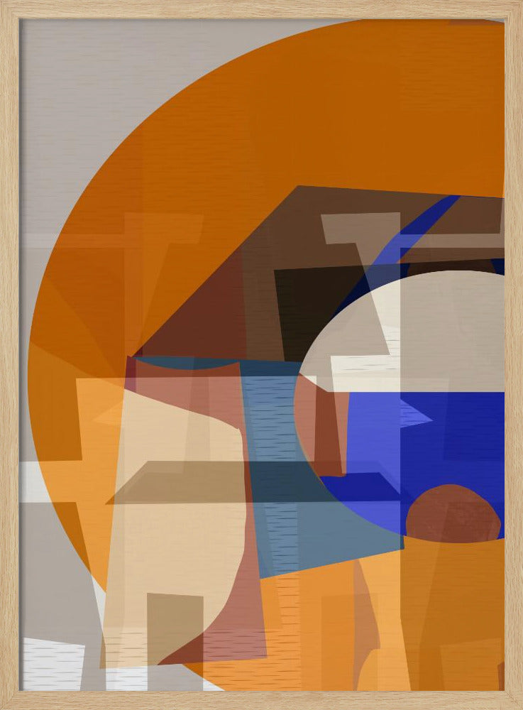 Oranje Blauw Geweven 4 | Poster