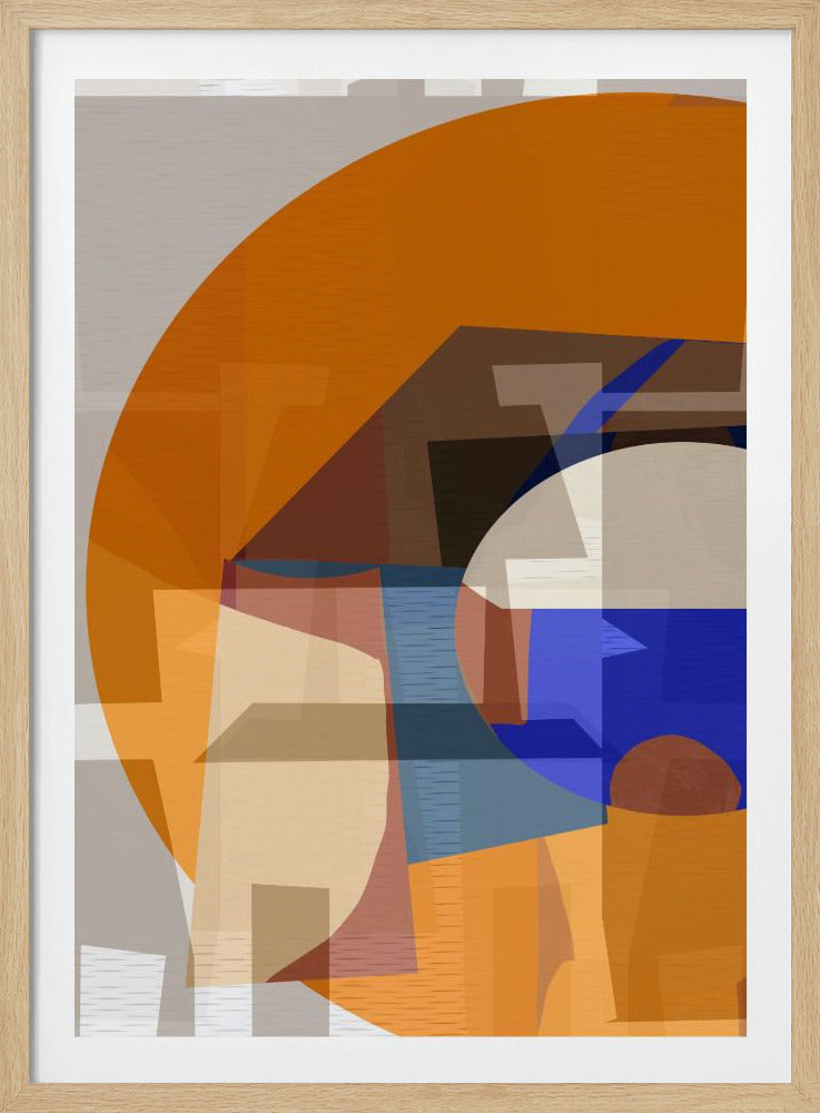 Oranje Blauw Geweven 4 | Poster