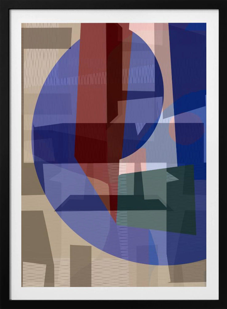 Bruin Blauw Geweven 5 | Poster