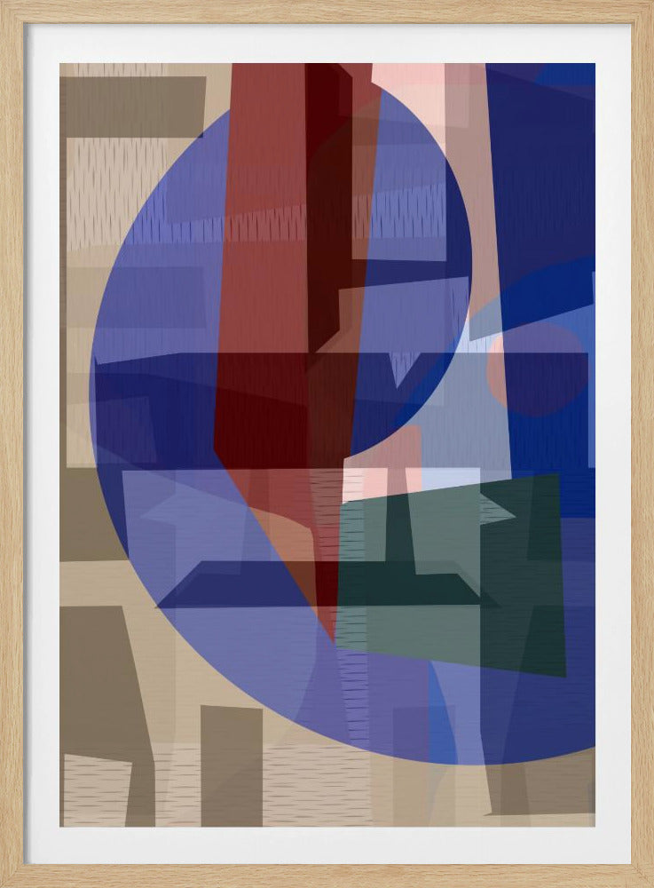 Bruin Blauw Geweven 5 | Poster