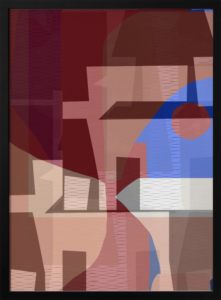 Bruin Blauw Geweven 6 | Poster
