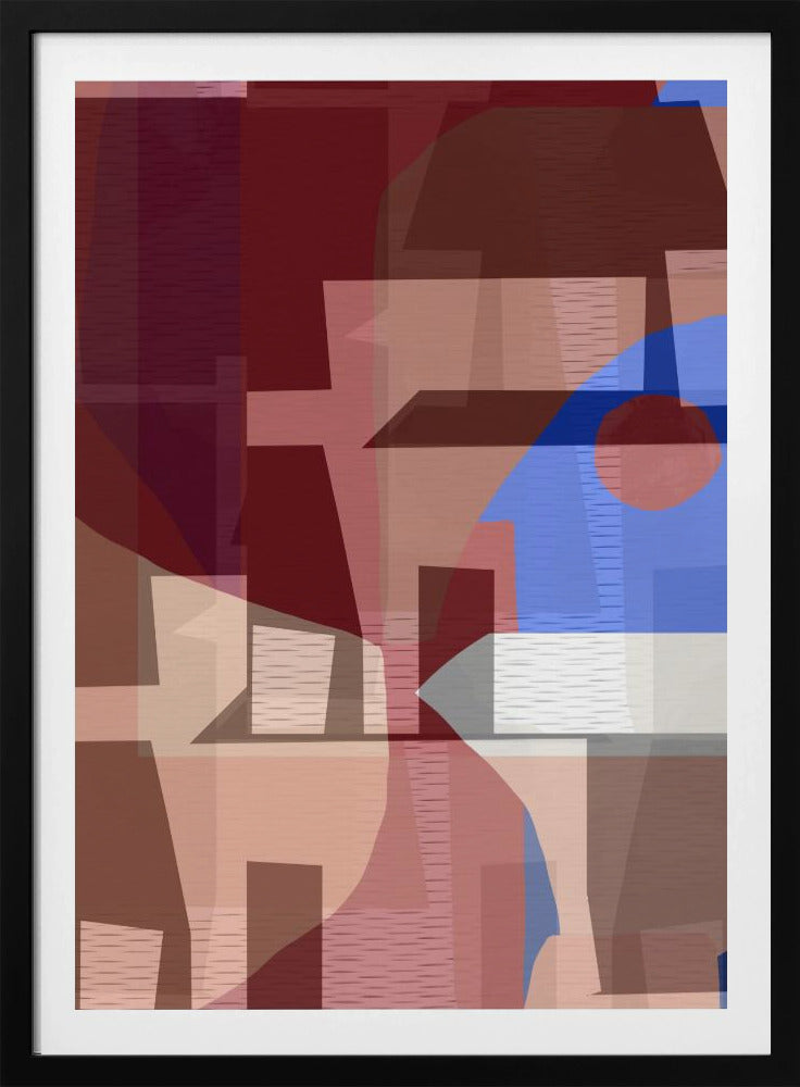 Bruin Blauw Geweven 6 | Poster