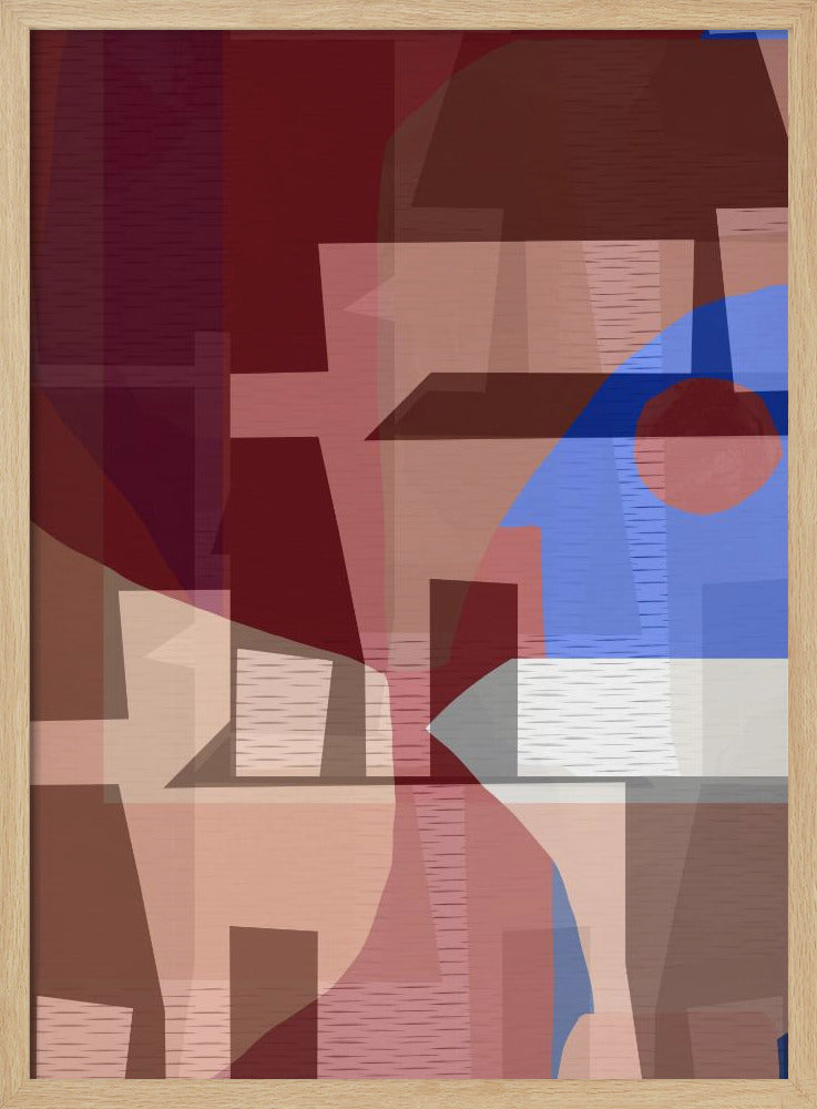 Bruin Blauw Geweven 6 | Poster
